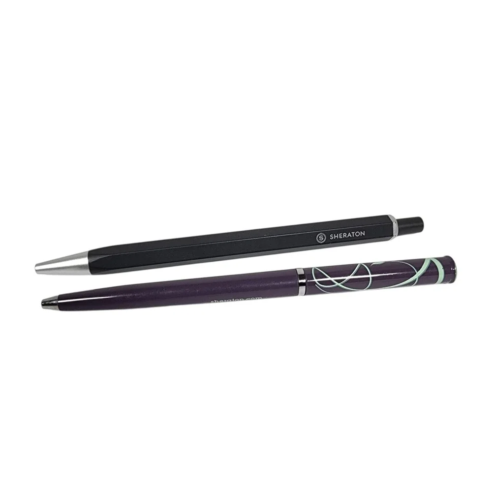Sheraton‎ Pens Set Black Purple Logo Hotel Business Office Supplies